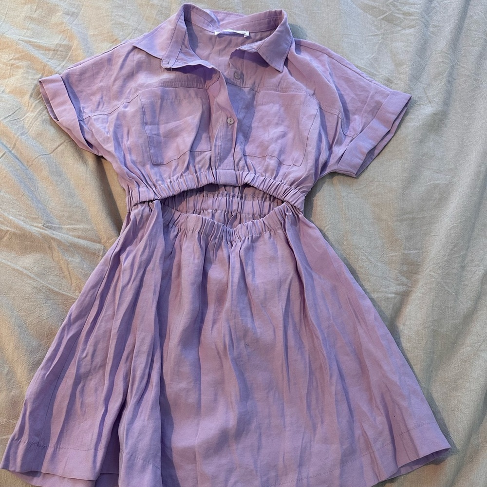 Zara girls Lavender Dress with cutout (NEW)